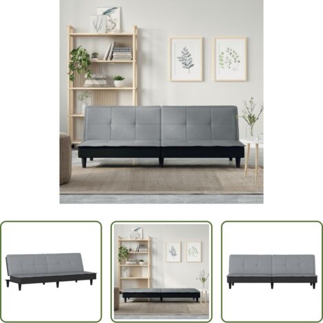 vidaXL Seduta -  Divano Letto Grigio Chiaro in Tessuto