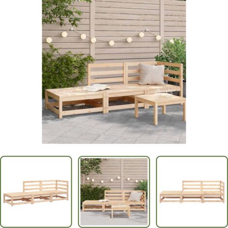 vidaXL Seduta esterna -  Divano da Giardino con Poggiapiedi 2 Posti Legno Massello Pino