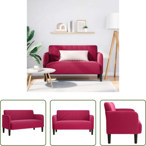 vidaXL Seduta in schiuma -  Divano Divanetto Rosso Vino 109 cm in Velluto