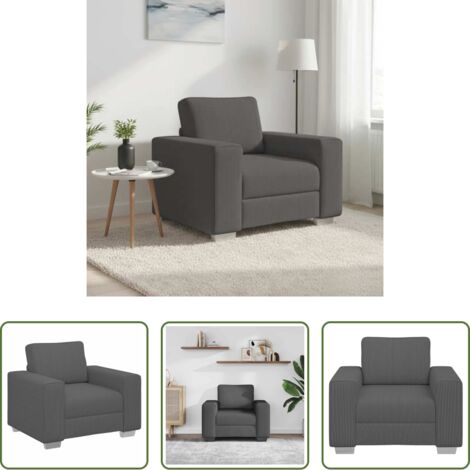 vidaXL Seduta in schiuma -  Divano Sedia Grigio Scuro 100x77x82 cm Tessuto di Velluto a Coste
