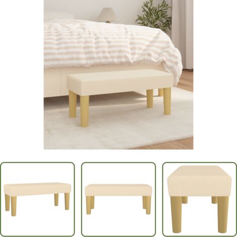 vidaXL Seduta in schiuma -  Panca Crema 70x30x30 cm in Tessuto