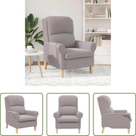 vidaXL Seduta in schiuma -  poltrona Grigio chiaro 76 x 94 x 102 cm Tessuto Sherpa morbido