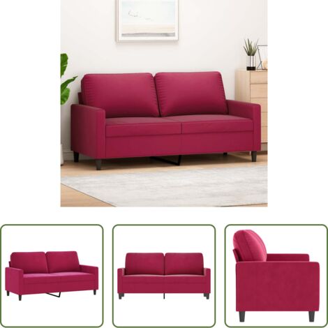 vidaXL Seduta in velluto -  Divano a 2 Posti Rosso Vino 140 cm in Velluto