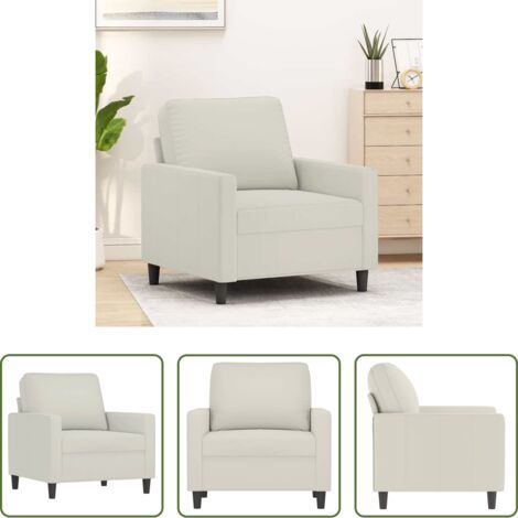 vidaXL Seduta in velluto -  Poltrona Crema 60 cm Velluto