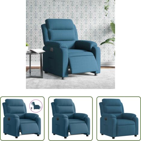 vidaXL Seduta in velluto -  Poltrona Reclinabile Elettrica Blu in Velluto