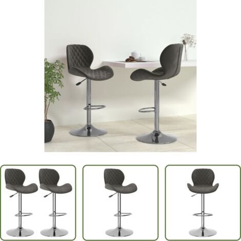 vidaXL Seduta in velluto -  Sedie da Bar 2 pz Grigio Scuro in Velluto