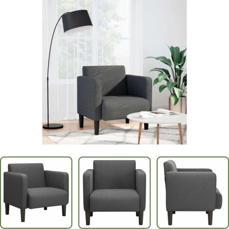vidaXL Seduta morbida -  Divano Sedia con Braccioli Grigio Scuro 54 cm Tessuto a Coste