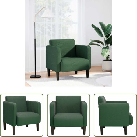 vidaXL Seduta morbida -  Divano Sedia con Braccioli Verde Scuro 54 cm Tessuto a Coste