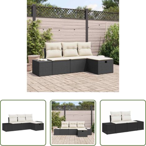 vidaXL Sedute esterne -  Set di divani con cuscino 4 pcs polyrattan