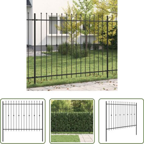 vidaXL Seguridad exterior -  Valla de Piquete Negro 200 x 200 cm
