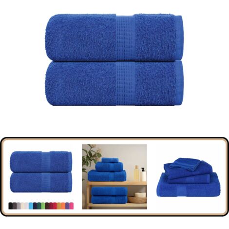 vidaXL Seiftücher 2 Stk. Blau 30x30 cm 360 g/m² 100% Baumwolle