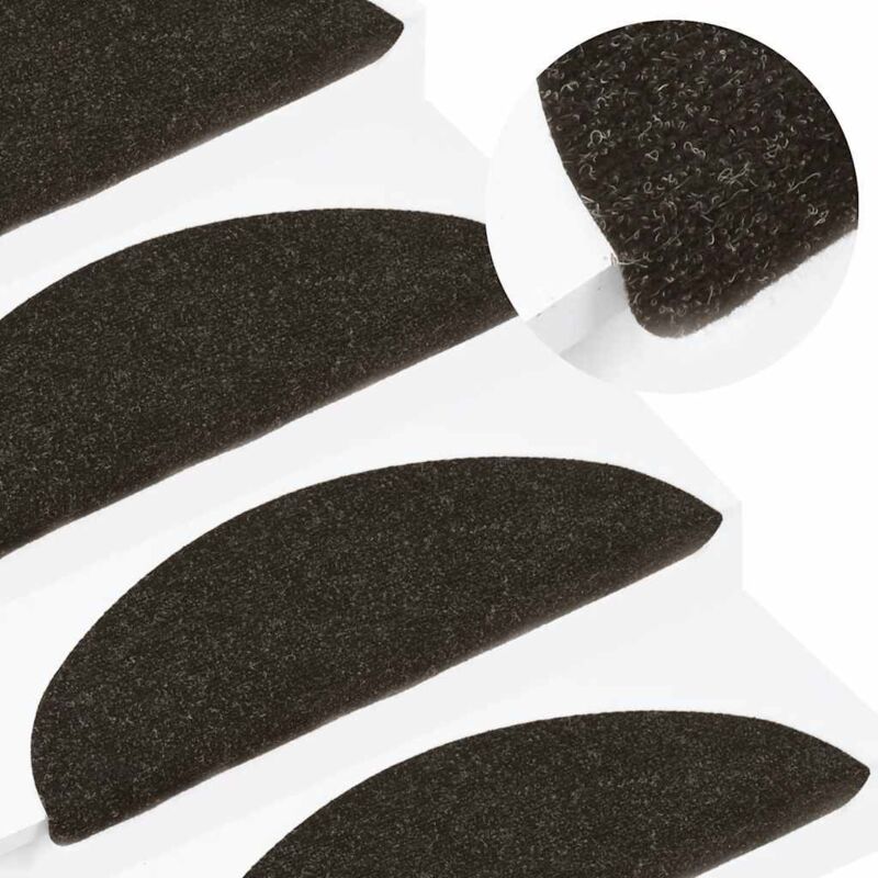 Stair Mats Self-adhesive 30 Pcs Anthracite 56x17x3 Cm Vidaxl