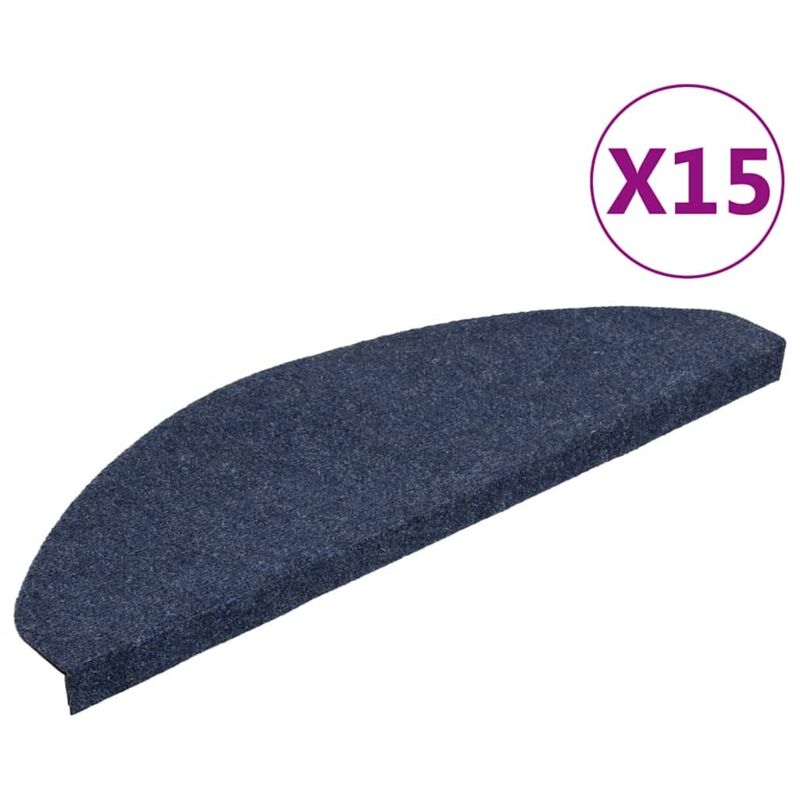 Stair Mats Self-adhesive 15 Pcs 65x22.5x3.5 Cm Blue Vidaxl