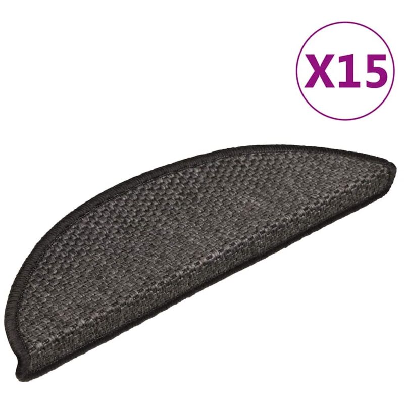 Vidaxl - Self-adhesive Stair Mats Sisal-look 15 Pcs 56x20 Cm Anthracite