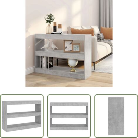 vidaXL Separador de ambientes -  Estantería/divisor de espacios gris hormigón 100x30x72 cm