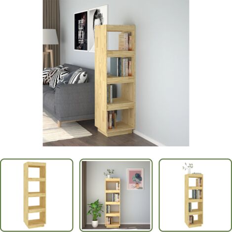 vidaXL Separador de ambientes -  Estantería/divisor de espacios madera maciza pino 40x35x135 cm