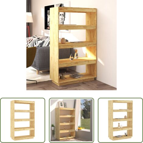 vidaXL Separador de ambientes -  Estantería/divisor de espacios madera maciza pino 80x35x135 cm