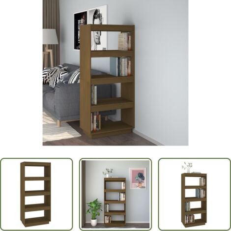 vidaXL Separador de ambientes -  Estantería/divisor de espacios madera pino marrón 60x35x135 cm