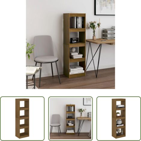 vidaXL Separador de ambientes -  Estantería/divisor de espacios pino macizo miel 40x30x135,5cm