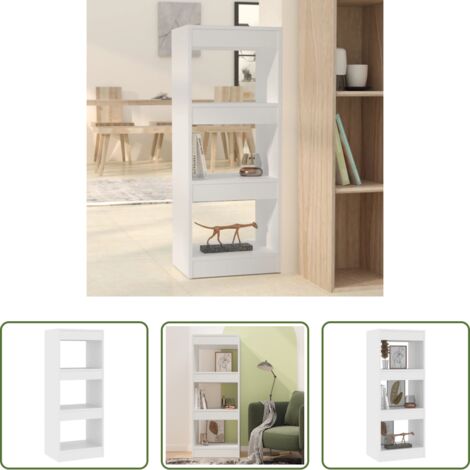 vidaXL Separador de ambientes -  Estantería/divisor madera de ingeniería blanco 40x30x103 cm