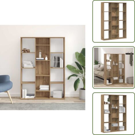 vidaXL Séparateur de pièce/Bibliothèque chêne artisanal 100x24x140 cm