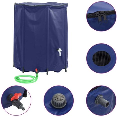 vidaXL Serbatoio Acqua con Rubinetto Pieghevole 1250 L in PVC