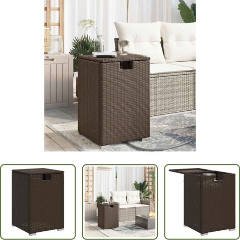 vidaXL Serbatoio propano -  Tavolo Copri Serbatoio Propano Marrone 40x40x60cm in Polyrattan