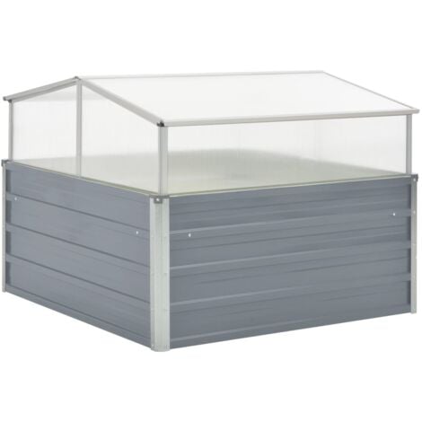 vidaXL Serra 100x100x85 cm in Acciaio Zincato Grigio