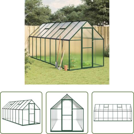 vidaXL Serra con base -  Telaio Serra con Base Verde 445x169x195 cm in Alluminio