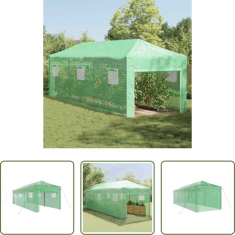 vidaXL Serra in ferro -  Serra con struttura pop-up Verde 290 x 870 x 315 cm Ferro