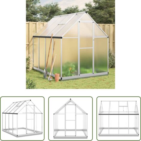 vidaXL Serra per giardinaggio -  Telaio Serra con Base Argento 224x169x202 cm in Alluminio