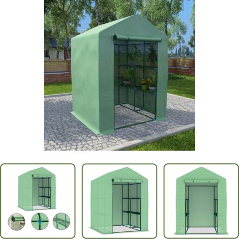 vidaXL Serra per piante -  Serra con Ripiani in Acciaio 143x143x195 cm