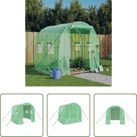 vidaXL Serra verde -  Serra con Telaio in Acciaio Verde 4 m² 2x2x2 m