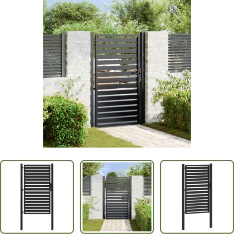 vidaXL Serratura -  Cancello da Giardino con Serratura Nero 100x150 cm in Alluminio