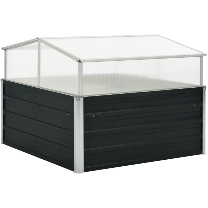 Serre Anthracite 100x100x77 cm Acier galvanisé