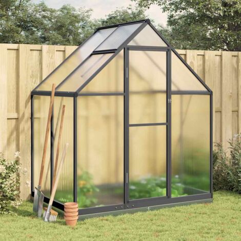 Vidaxl – Serre de jardin polycarbonate 169x114x202 cm – Aluminium anthracite – Épaisseur des parois 4 mm – Résistance aux UV