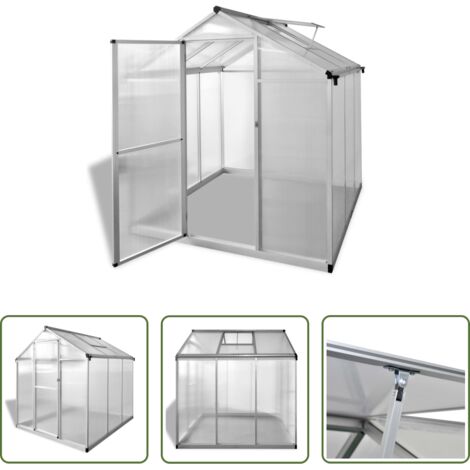 vidaXL Serre polyéthylène -  Serre Aluminium renforcé 3,46 m²