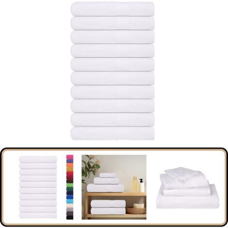 vidaXL Serviettes 10 pcs blanc 100x200 cm 360 g/m² 100% coton
