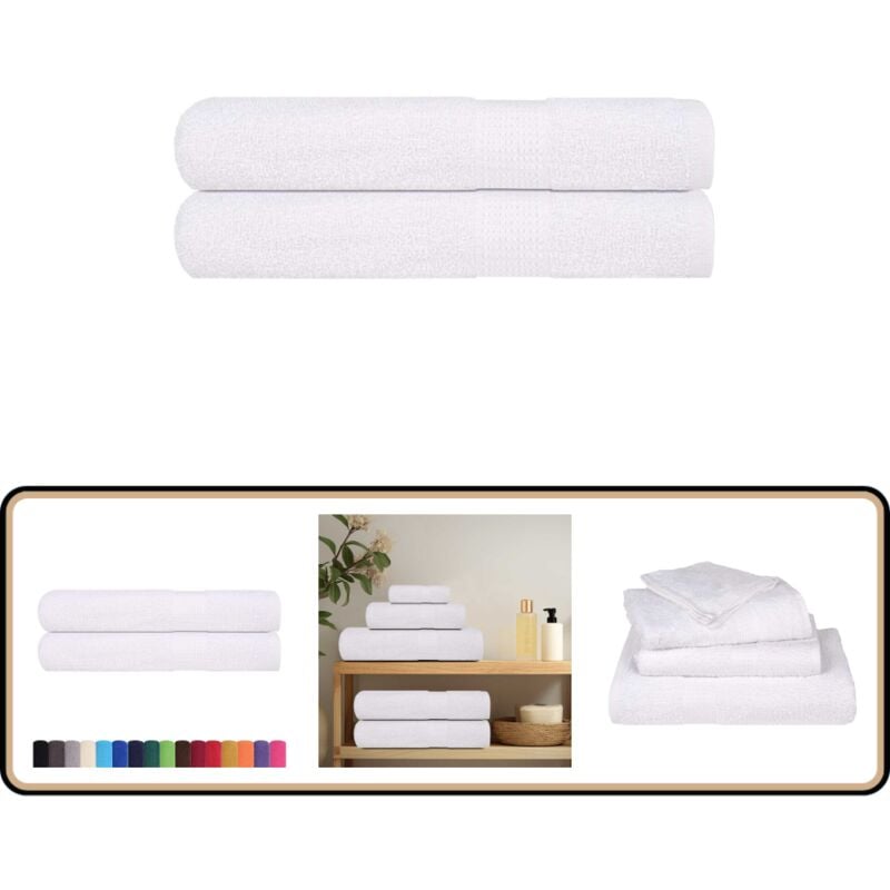 Vidaxl - Serviettes 2 pcs blanc 100x200 cm 360 g/m² 100% coton