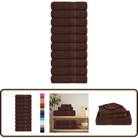 vidaXL Serviettes de bain 10 pcs marron 100x150 cm 360 g/m² 100% coton