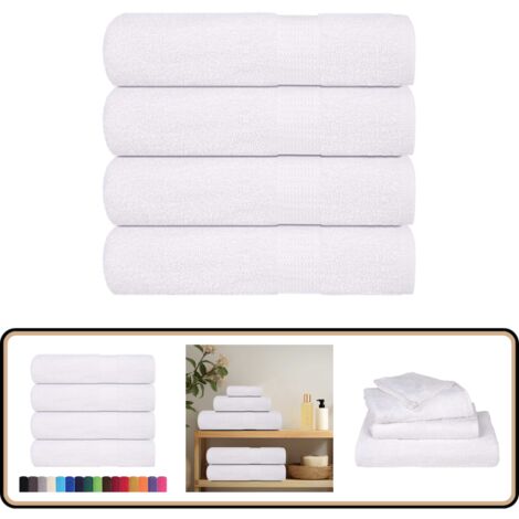 vidaXL Serviettes de bain 4 pcs blanc 100x150 cm 360 g/m² 100% coton