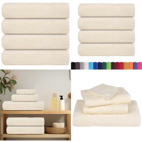 vidaXL Serviettes de bain 4 pcs crème 100x150 cm 360 g/m² 100% coton