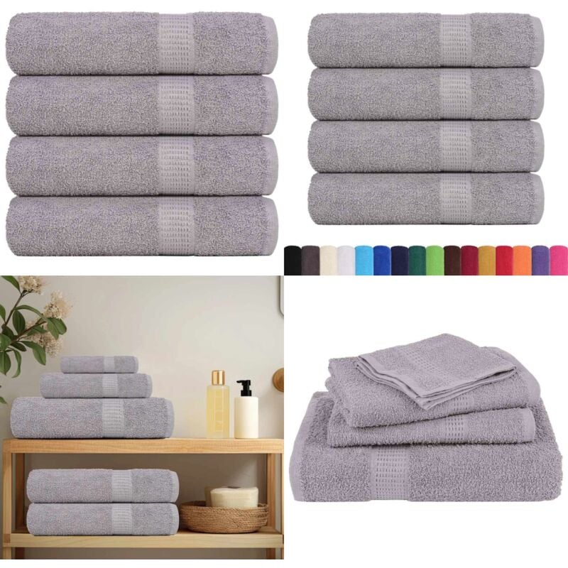 Vidaxl - Serviettes de douche 4 pcs gris 70x140 cm 360 g/m² 100% coton