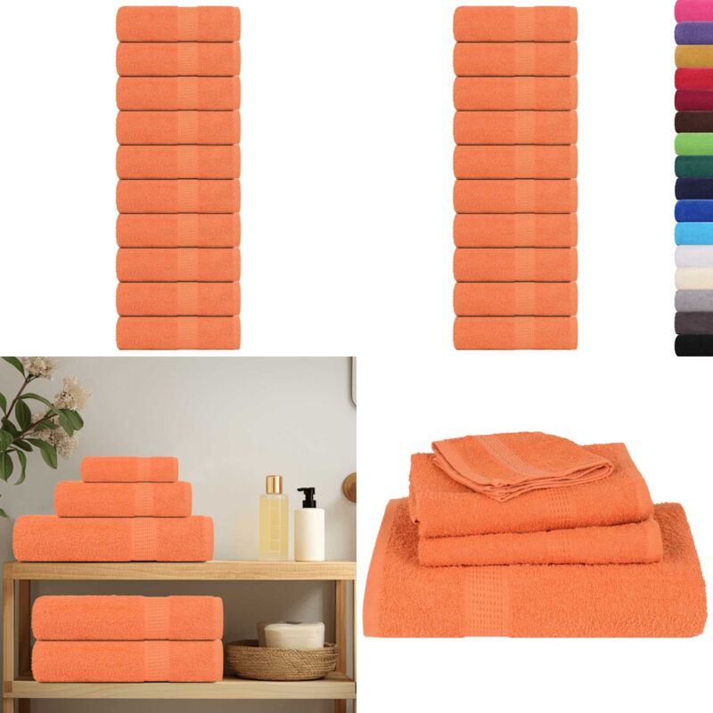 Serviettes de visage 10 pcs orange 30x30 cm 360 g/m² 100% coton - Vidaxl