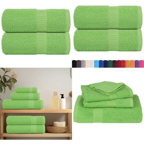 vidaXL Serviettes de visage 2 pcs vert pomme 30x30 cm 100% coton