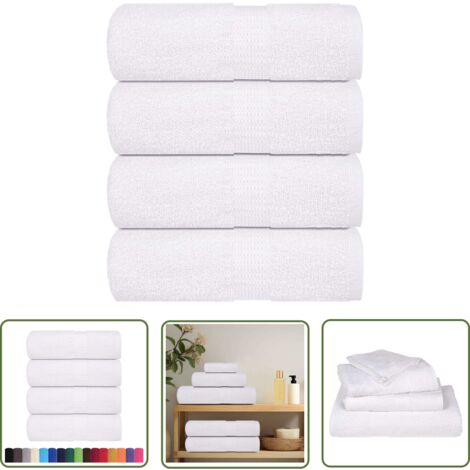 vidaXL Serviettes de visage 4 pcs blanc 30x30 cm 360 g/m² 100% coton
