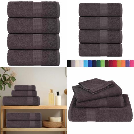 vidaXL Serviettes d'invité 4 pcs anthracite 30x50cm 360g/m² 100% coton