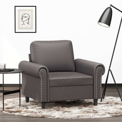 vidaXL Sessel Grau 60 cm Kunstleder