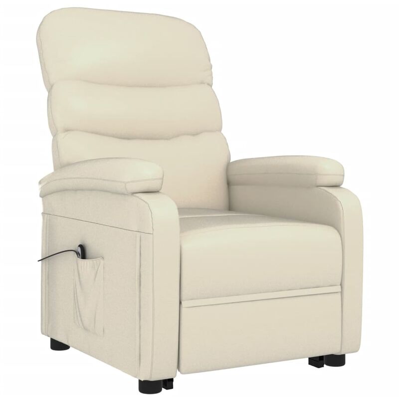 Sessel mit Aufstehhilfe Kunstleder Cremeweiß - Weiß - Vidaxl