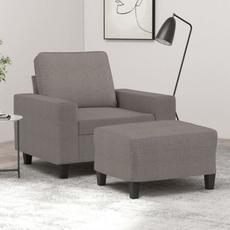 vidaXL Sessel mit Fußablage Taupe 60 cm Stoff